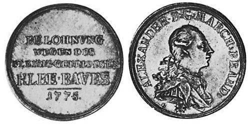 1 Thaler Principality of Ansbach (1398–1792) Silver Charles Alexander, Margrave of Brandenburg-Ansbach (1736 – 1806)