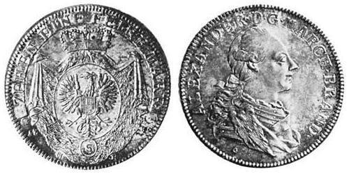 1 Thaler Principality of Ansbach (1398–1792) Silver Charles Alexander, Margrave of Brandenburg-Ansbach (1736 – 1806)