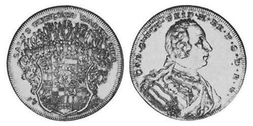 1 Thaler Principality of Ansbach (1398–1792) Silver Charles William Frederick, Margrave of Brandenburg-Ansbach (1712 – 1757)