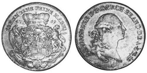 1 Thaler Principality of Ansbach (1398–1792) Silver Charles Alexander, Margrave of Brandenburg-Ansbach (1736 – 1806)