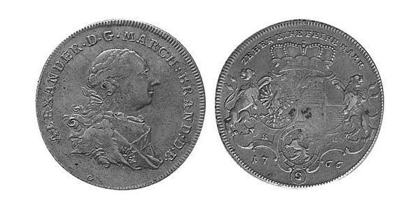1 Thaler Principality of Ansbach (1398–1792) Silver Charles Alexander, Margrave of Brandenburg-Ansbach (1736 – 1806)