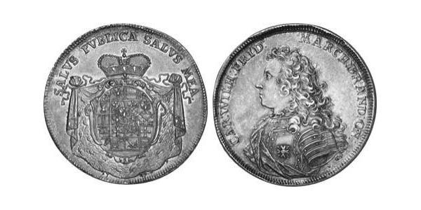 1 Thaler Principality of Ansbach (1398–1792) Silver Charles William Frederick, Margrave of Brandenburg-Ansbach (1712 – 1757)