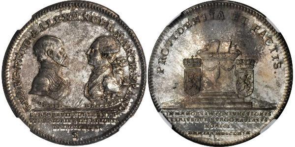 1 Thaler Principality of Ansbach (1398–1792) Silver Charles Alexander, Margrave of Brandenburg-Ansbach (1736 – 1806)