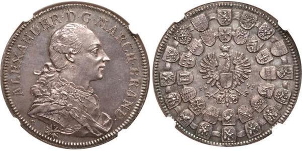 1 Thaler Principality of Ansbach (1398–1792) Silver Charles Alexander, Margrave of Brandenburg-Ansbach (1736 – 1806)