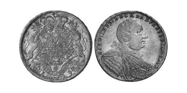 1 Thaler Principality of Ansbach (1398–1792) Silver Charles William Frederick, Margrave of Brandenburg-Ansbach (1712 – 1757)