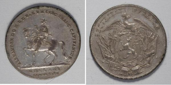 1 Thaler Principality of Ansbach (1398–1792) Silver Charles Alexander, Margrave of Brandenburg-Ansbach (1736 – 1806)
