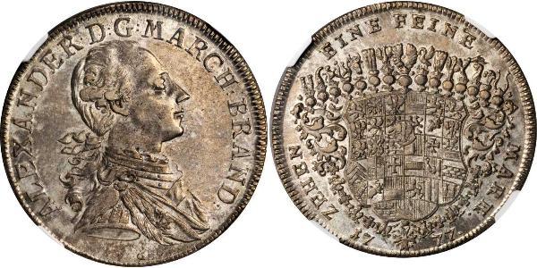 1 Thaler Principality of Ansbach (1398–1792) Silver Charles Alexander, Margrave of Brandenburg-Ansbach (1736 – 1806)