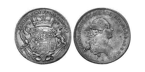 1 Thaler Principality of Ansbach (1398–1792) Silver Charles Alexander, Margrave of Brandenburg-Ansbach (1736 – 1806)