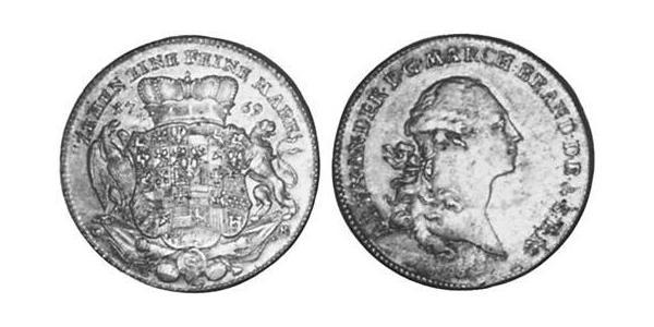 1 Thaler Principality of Ansbach (1398–1792) Silver Charles Alexander, Margrave of Brandenburg-Ansbach (1736 – 1806)