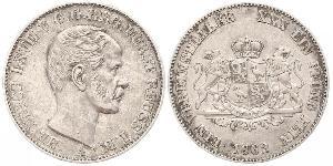 1 Thaler Principality of Reuss-Greiz (1778 - 1918) Silver Heinrich LXVII, Prince Reuss Younger Line