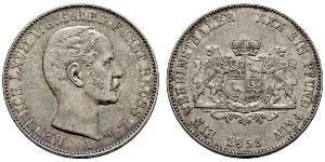 1 Thaler Principality of Reuss-Greiz (1778 - 1918) Silver Heinrich LXVII, Prince Reuss Younger Line