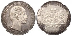 1 Thaler Principality of Reuss-Greiz (1778 - 1918) Silver Heinrich LXVII, Prince Reuss Younger Line
