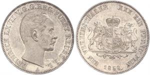 1 Thaler Principality of Reuss-Greiz (1778 - 1918) Silver Heinrich LXVII, Prince Reuss Younger Line