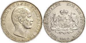 1 Thaler Principality of Reuss-Greiz (1778 - 1918) Silver Heinrich LXVII, Prince Reuss Younger Line