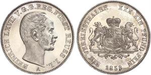 1 Thaler Principality of Reuss-Greiz (1778 - 1918) Silver Heinrich LXVII, Prince Reuss Younger Line