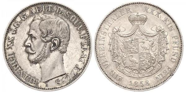 1 Thaler Principality of Reuss-Greiz (1778 - 1918) Silver Heinrich XX, Prince Reuss of Greiz