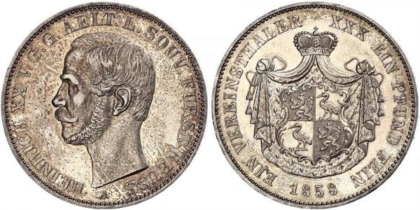 1 Thaler Principality of Reuss-Greiz (1778 - 1918) Silver Heinrich XX, Prince Reuss of Greiz