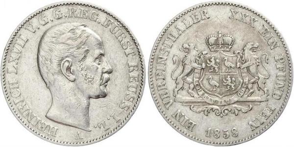 1 Thaler Principality of Reuss-Greiz (1778 - 1918) Silver Heinrich LXVII, Prince Reuss Younger Line