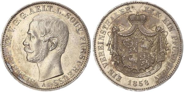 1 Thaler Principality of Reuss-Greiz (1778 - 1918) Silver Heinrich XX, Prince Reuss of Greiz