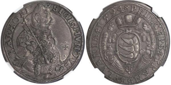 1 Thaler Principality of Transylvania (1571-1711) Silver Sigismund Báthory,  prince of Transylvania (1572 -1613)