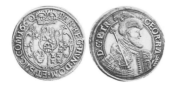 1 Thaler Principality of Transylvania (1571-1711) Silver György Rákóczi II,  prince of Transylvania (1621 -1660)