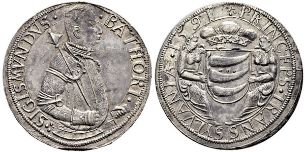 1 Thaler Principality of Transylvania (1571-1711) Silver Sigismund Báthory,  prince of Transylvania (1572 -1613)