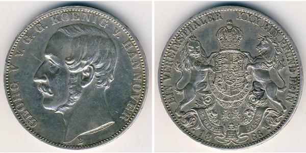 1 Thaler States of Germany Silver George V of Hanover (1819 - 1878)
