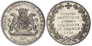 1 Thaler Bremen (state) / States of Germany Silver 