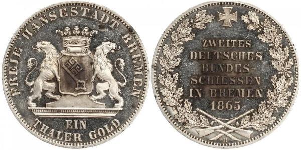 1 Thaler Bremen (state) / States of Germany Silver 