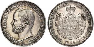 1 Thaler Waldeck (state) (1180 - 1918) Silver George Victor, Prince of Waldeck and Pyrmont (1831 - 1893)