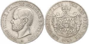 1 Thaler Waldeck (state) (1180 - 1918) Silver George Victor, Prince of Waldeck and Pyrmont (1831 - 1893)