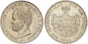 1 Thaler Waldeck (state) (1180 - 1918) Silver George Victor, Prince of Waldeck and Pyrmont (1831 - 1893)