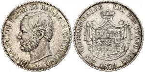 1 Thaler Waldeck (state) (1180 - 1918) Silver George Victor, Prince of Waldeck and Pyrmont (1831 - 1893)