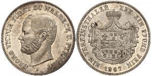 1 Thaler Waldeck (state) (1180 - 1918) Silver George Victor, Prince of Waldeck and Pyrmont (1831 - 1893)