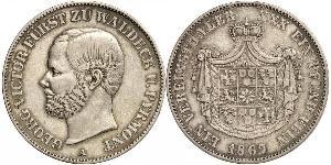 1 Thaler Waldeck (state) (1180 - 1918) Silver George Victor, Prince of Waldeck and Pyrmont (1831 - 1893)