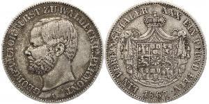 1 Thaler Waldeck (state) (1180 - 1918) Silver George Victor, Prince of Waldeck and Pyrmont (1831 - 1893)