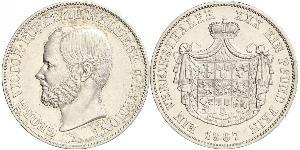 1 Thaler Waldeck (state) (1180 - 1918) Silver George Victor, Prince of Waldeck and Pyrmont (1831 - 1893)