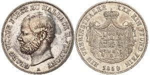 1 Thaler Waldeck (state) (1180 - 1918) Silver George Victor, Prince of Waldeck and Pyrmont (1831 - 1893)