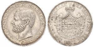 1 Thaler Waldeck (state) (1180 - 1918) Silver George Victor, Prince of Waldeck and Pyrmont (1831 - 1893)