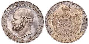 1 Thaler Waldeck (state) (1180 - 1918) Silver George Victor, Prince of Waldeck and Pyrmont (1831 - 1893)