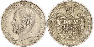 1 Thaler Waldeck (state) (1180 - 1918) Silver George Victor, Prince of Waldeck and Pyrmont (1831 - 1893)