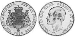 1 Thaler Anhalt-Bernburg (1603 - 1863) 銀 Alexander Karl, Duke of Anhalt-Bernburg (1805 – 1863)