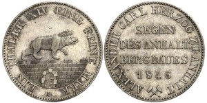 1 Thaler Anhalt-Bernburg (1603 - 1863) 銀 Alexander Karl, Duke of Anhalt-Bernburg (1805 – 1863)