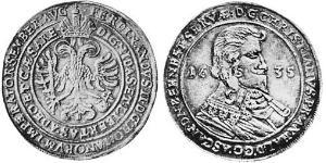 1 Thaler Anhalt-Bernburg (1603 - 1863) 銀 Christian II, Prince of Anhalt-Bernburg (1599 – 1656)