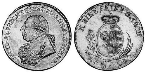 1 Thaler Anhalt-Bernburg (1603 - 1863) 銀 Frederick Albert, Prince of Anhalt-Bernburg (1735 – 1796)