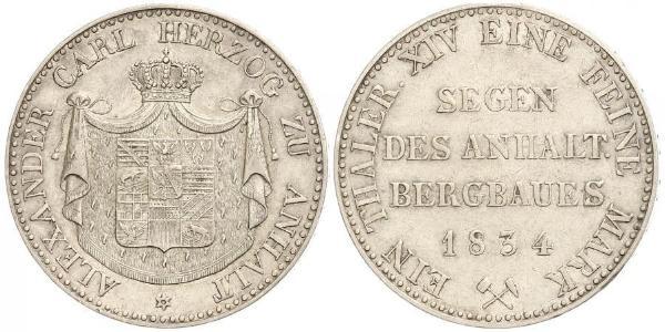 1 Thaler Anhalt-Bernburg (1603 - 1863) 銀 Alexius Frederick Christian, Duke of Anhalt-Bernburg (1767 – 1834)
