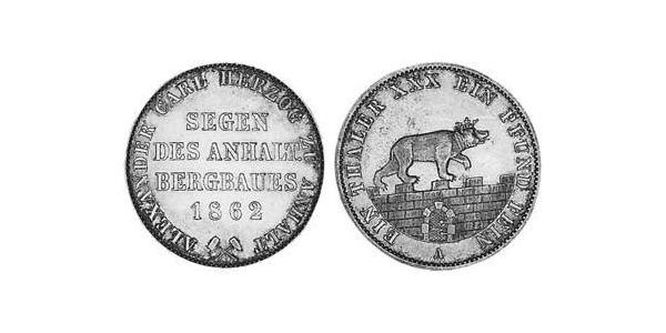 1 Thaler Anhalt-Bernburg (1603 - 1863) 銀 Alexander Karl, Duke of Anhalt-Bernburg (1805 – 1863)