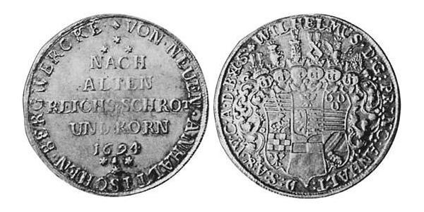 1 Thaler Anhalt-Harzgerode (1635–1709) 銀 