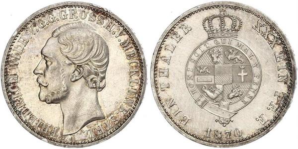 1 Thaler Duchy of Mecklenburg-Schwerin (1352-1918) 銀 腓特烈·威廉 (梅克倫堡-施特雷利茨)
