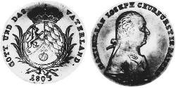 1 Thaler Electorate of Bavaria (1623 - 1806) 銀 